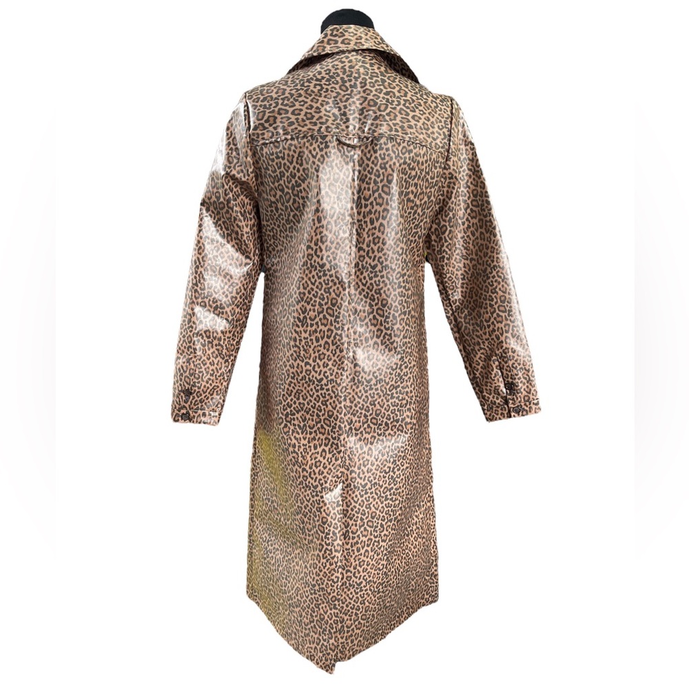 Something Navy Leopard Print Rain Jacket, Trench … - image 2